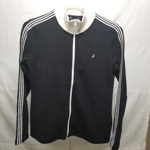 Nautica Women's 3 Stripe Black Jacket M